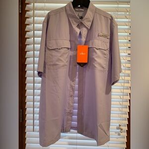 Habit Shirt Large Lavender Lightweight Fishing Button Down S/S  40+ Solar Factor